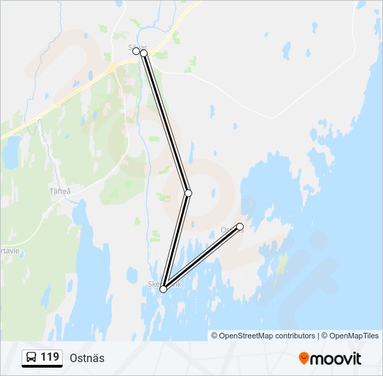 119 bus Line Map