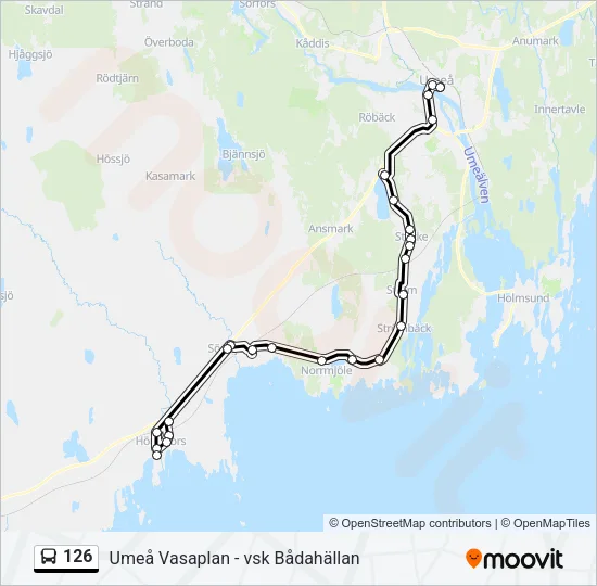 126 Bus Line Map