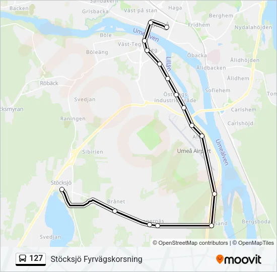 127 Bus Line Map