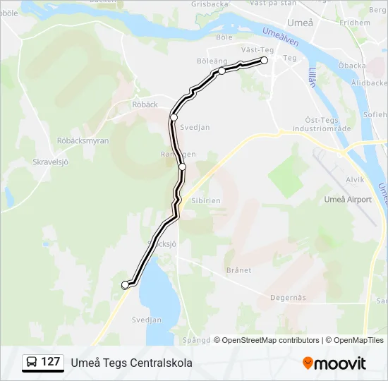 127 Bus Line Map