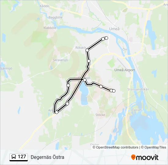 127 Bus Line Map
