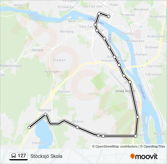 127 Bus Line Map