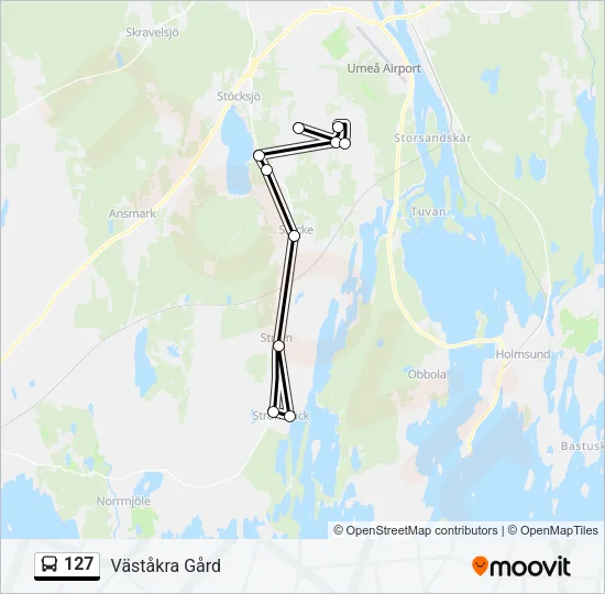 127 Bus Line Map