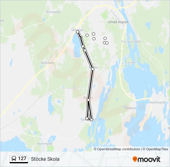 127 Bus Line Map
