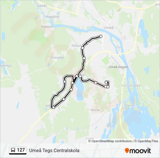 127 Bus Line Map