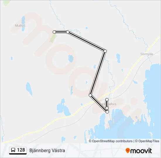 128 Bus Line Map