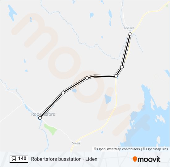 140 bus Line Map