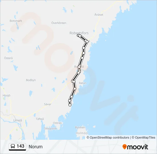 143 Bus Line Map