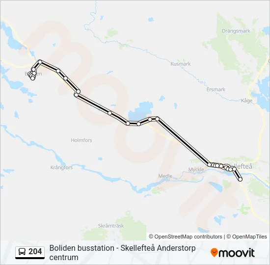 204 Bus Line Map