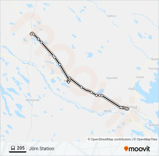 205 Bus Line Map