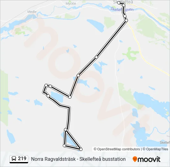 219 Bus Line Map