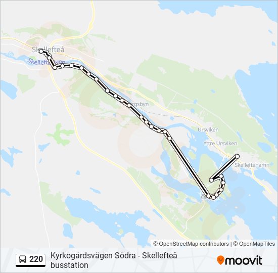 220 bus Line Map