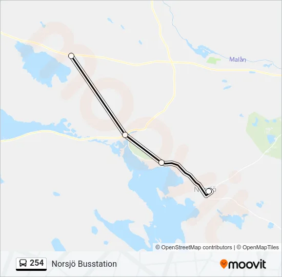 254 Bus Line Map