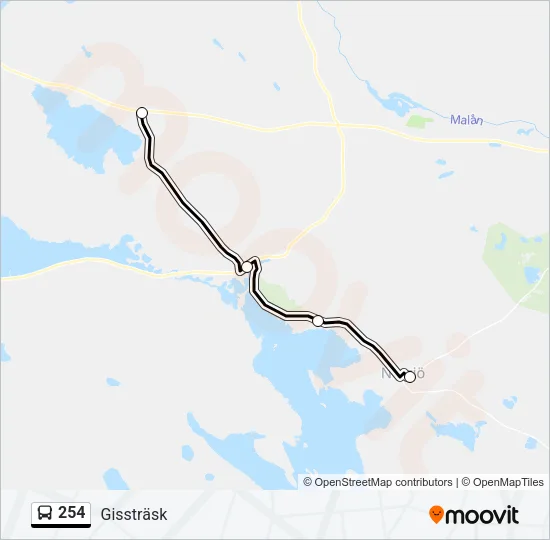 254 Bus Line Map