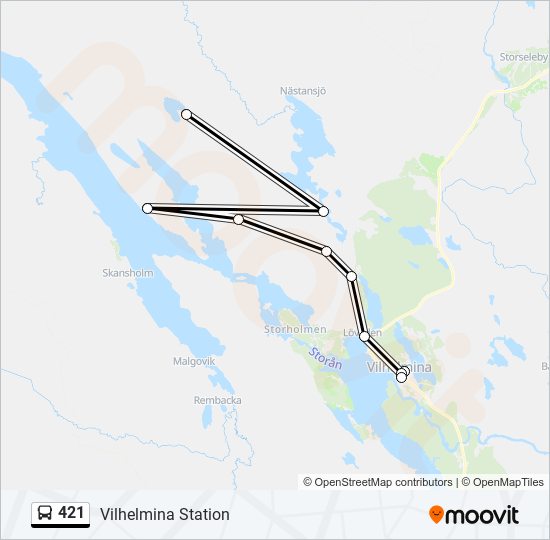 421 bus Line Map