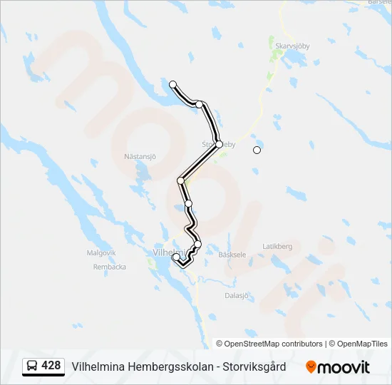 428 Bus Line Map