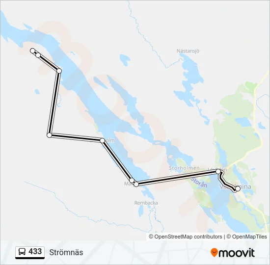 433 Bus Line Map