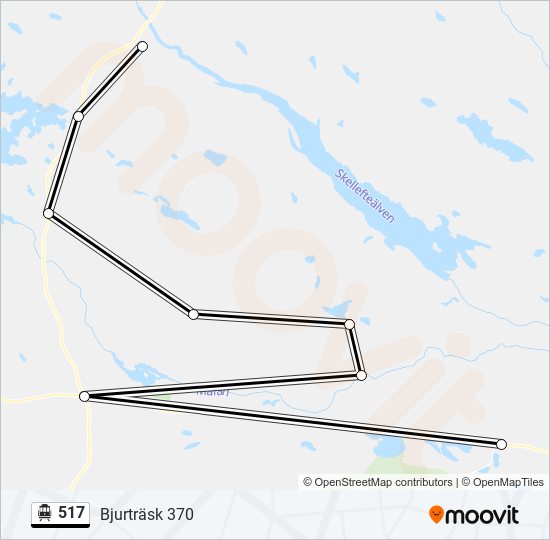 517 spårvagn Linje karta