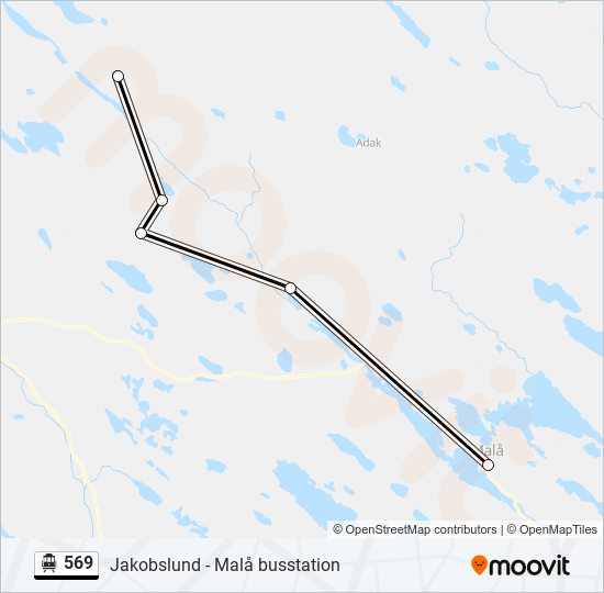 569 spårvagn Linje karta