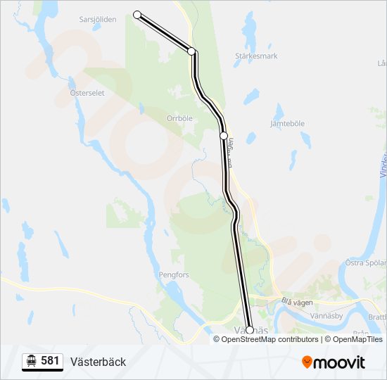581 Rutt Tidtabeller, Hållplatser & Kartor Västerbäck (Uppdaterat)