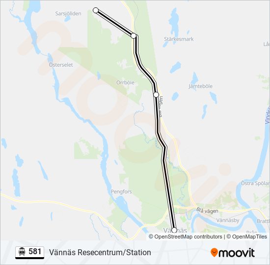 581 spårvagn Linje karta