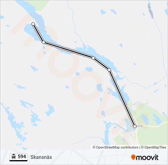 594 spårvagn Linje karta