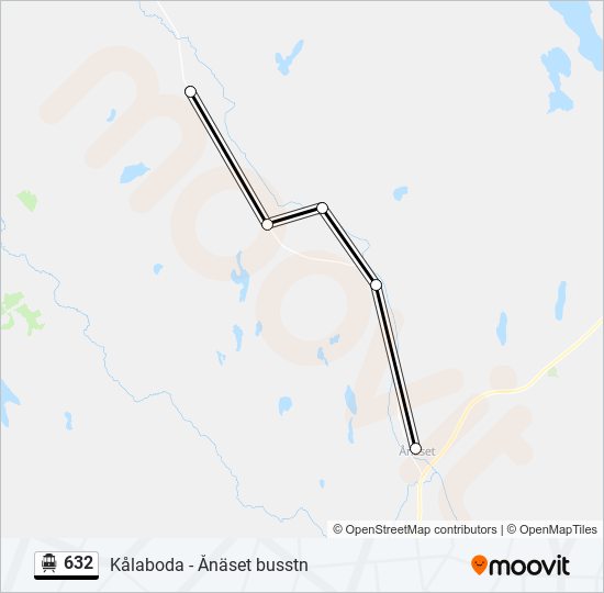 632 spårvagn Linje karta