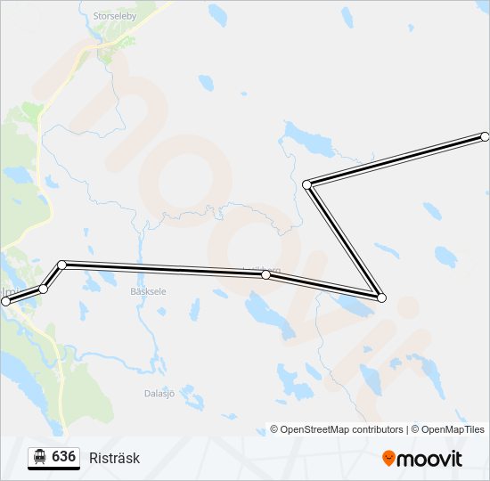 636 spårvagn Linje karta