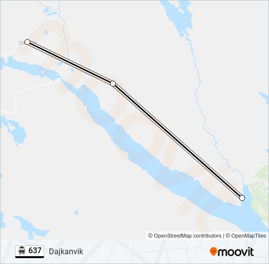 637 spårvagn Linje karta