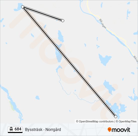 684 spårvagn Linje karta