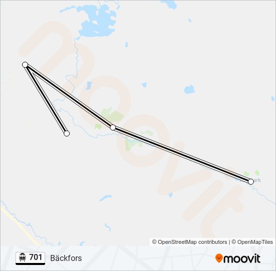 701 spårvagn Linje karta