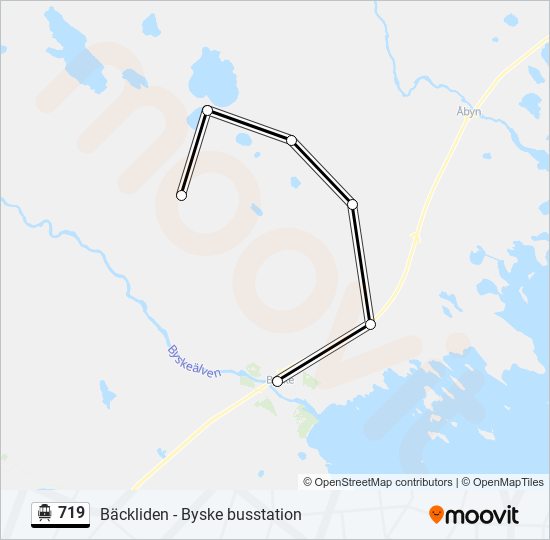 719 spårvagn Linje karta