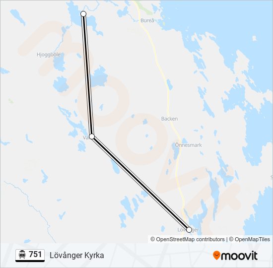 751 spårvagn Linje karta