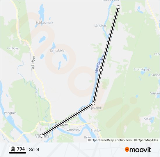 794 spårvagn Linje karta