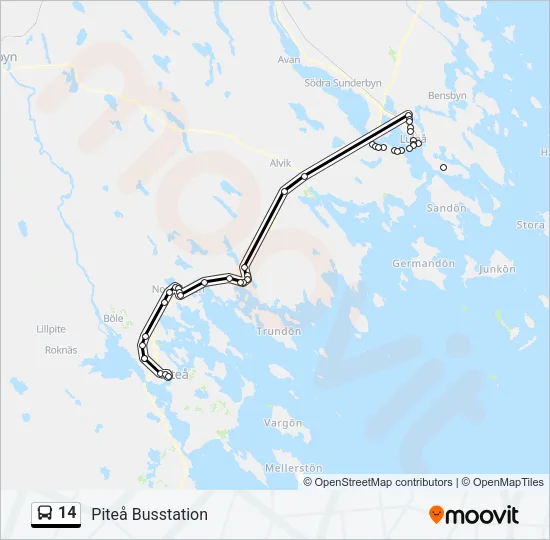 14 Bus Line Map
