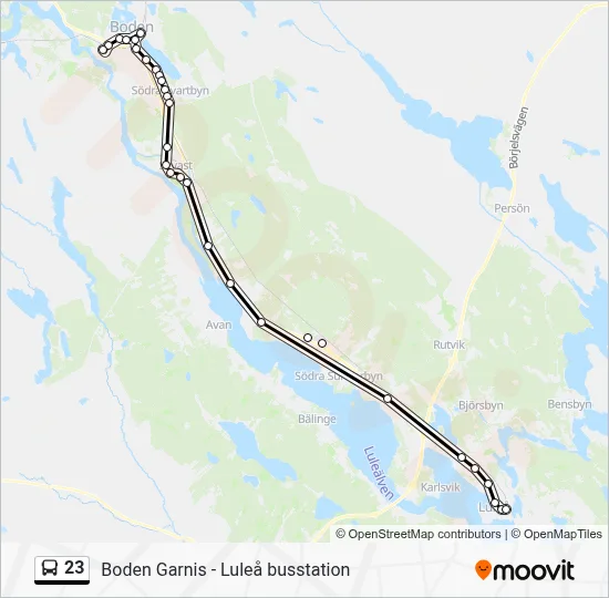 23 Route: Schedules, Stops & Maps - Luleå Busstation (Updated)