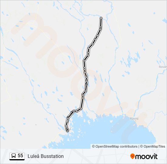 55 Rutt: Tidtabeller, Hållplatser & Kartor - Luleå Busstation (Uppdaterat)