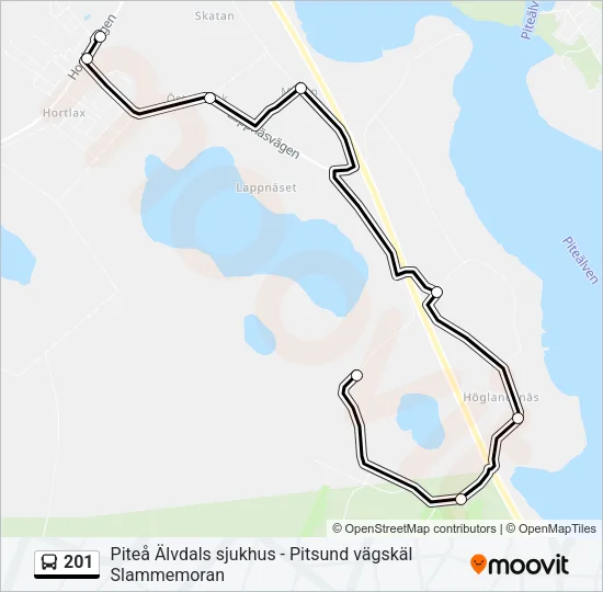 201 Bus Line Map