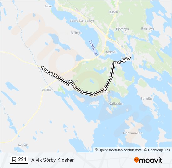 221 Route: Schedules, Stops & Maps - Alvik Sörby Kiosken (Updated)