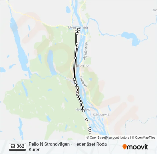 362 buss Linje karta
