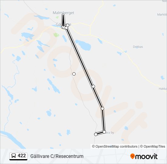 422 bus Line Map