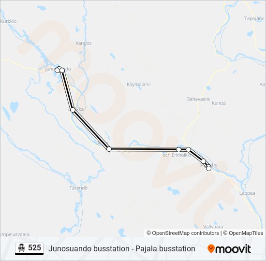 525 spårvagn Linje karta