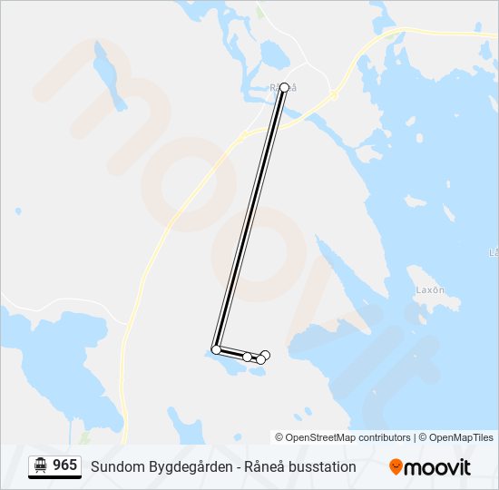 965 spårvagn Linje karta
