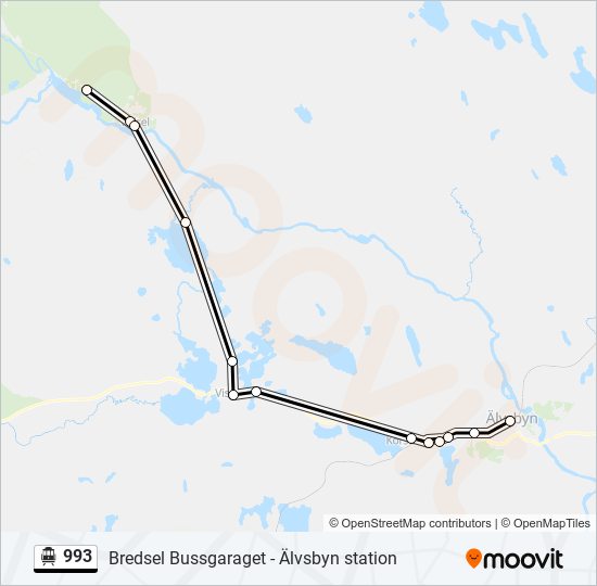 993 spårvagn Linje karta