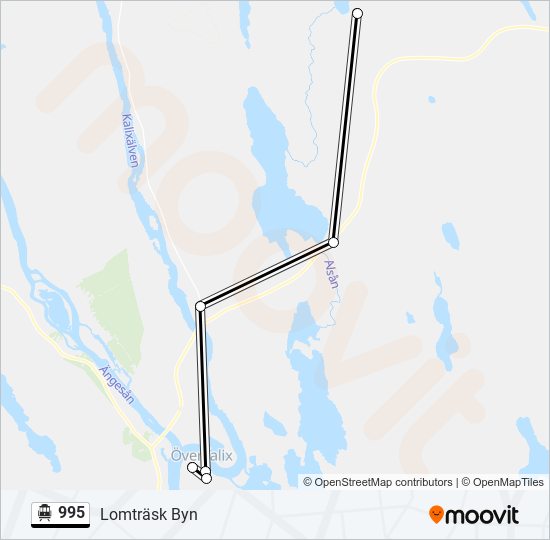 995 spårvagn Linje karta
