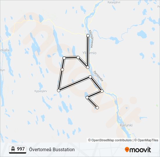 997 spårvagn Linje karta