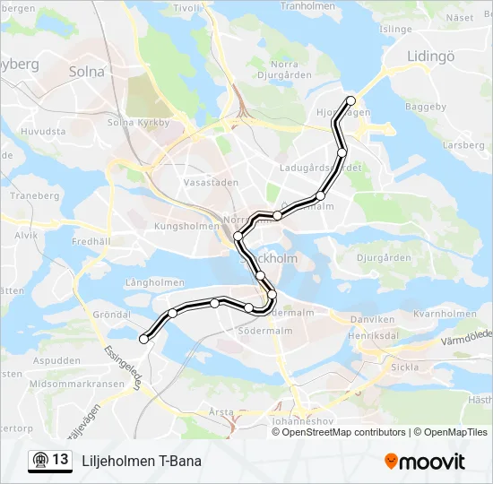 13 Metro Line Map