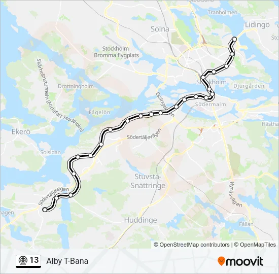 13 Metro Line Map