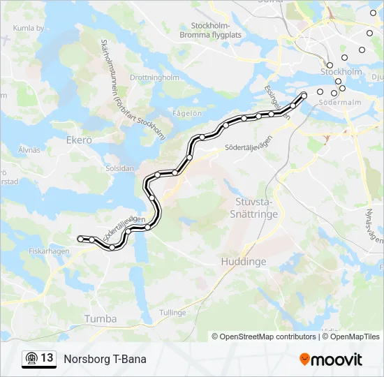 13 Metro Line Map