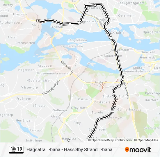 19 Route: Schedules, Stops & Maps - Alvik T-Bana (Updated)